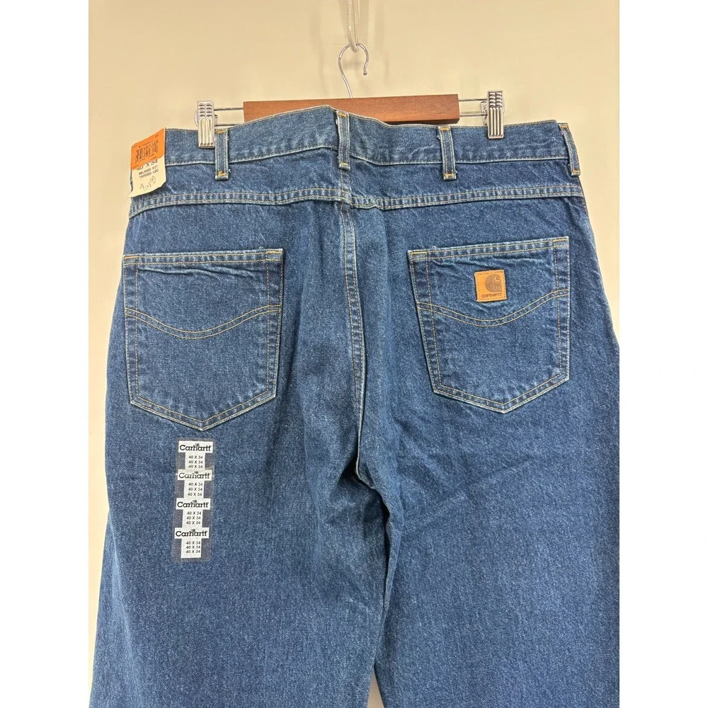 Carhartt Tapered Jeans Mens Blue Denim Relaxed Fit Workwear B17 DST 40x34 NWT